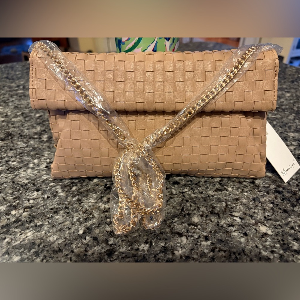New Moda Luxxe Pricilla clutch bag (nude)